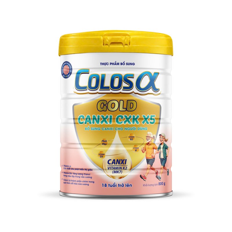 Hộp Colos α Gold Canxi CXK X5 800 g