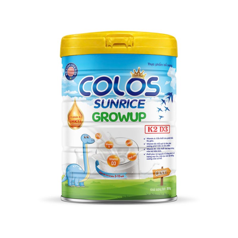 Hộp Colos Sunrice Growup 850g