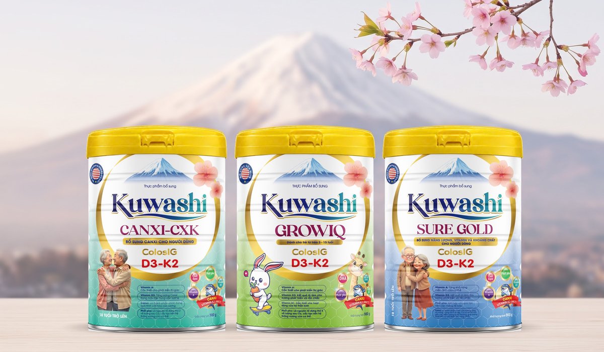 Ba hộp sữa thuộc dòng Kuwashi
